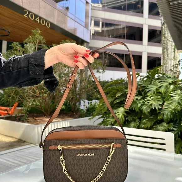 NWT MICHAEL KORS JET SET CROSSBODY BROWN MK BAG - Picture 4 of 10